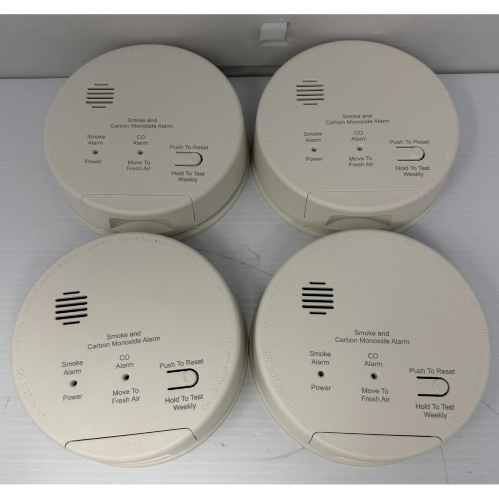 Lot of 4 Gentex GN-503 Smoke & CO Alarm 120VAC With 9VDC Battery Backup